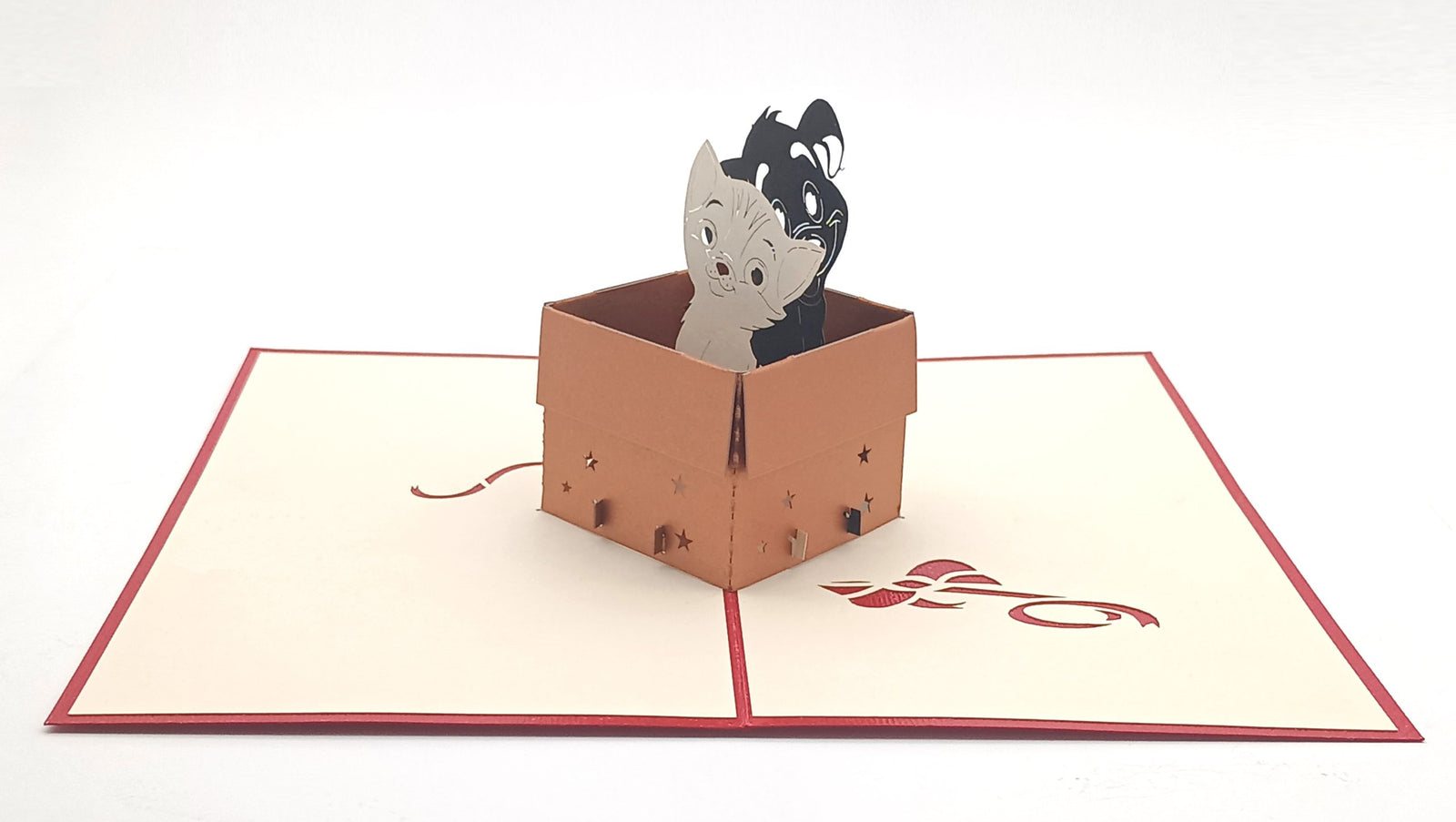 Tarjeta pop-up Kiriarte- El Gatito y el Cachorro ♥️🐱🐶