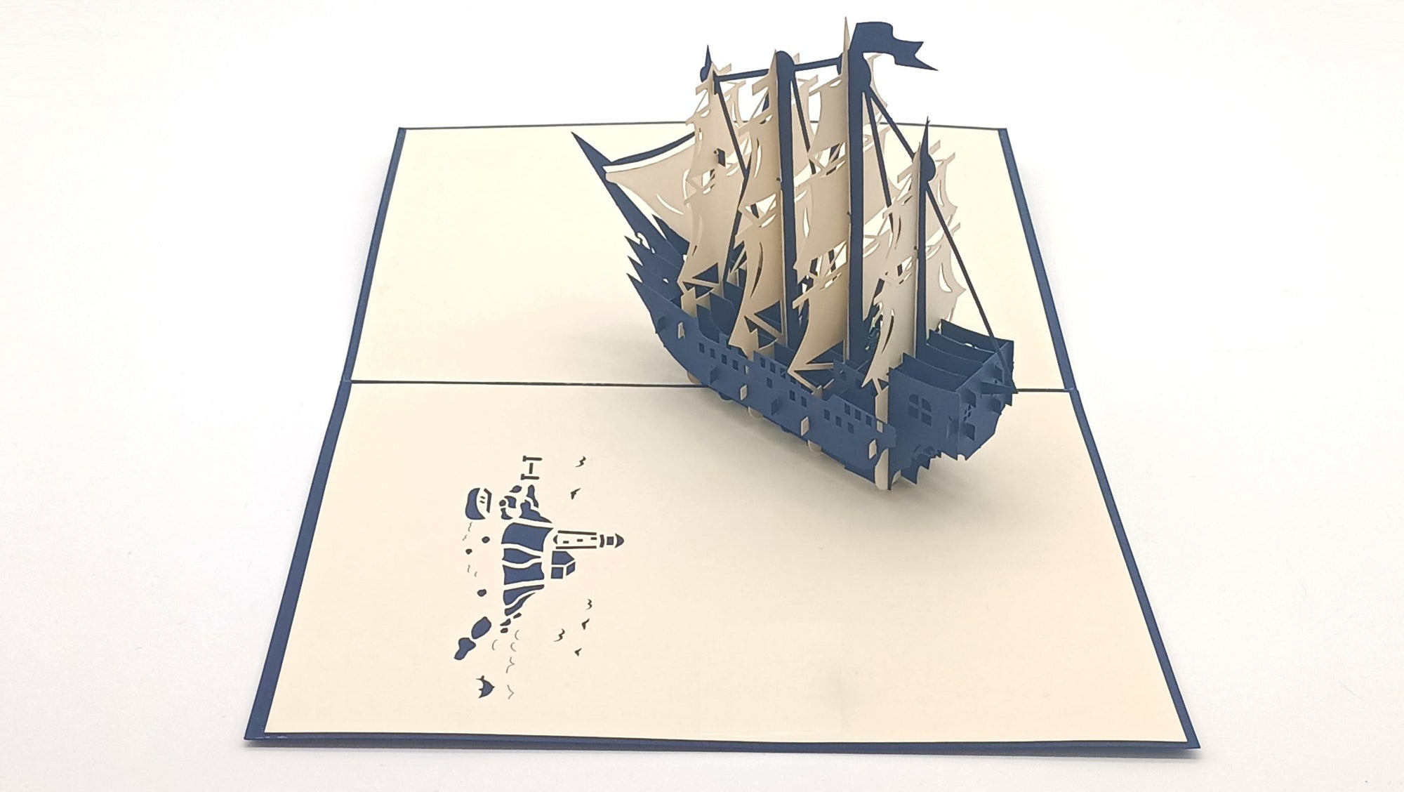 Tarjeta pop-up Kiriarte- Galeón Azul 🔵⛴️