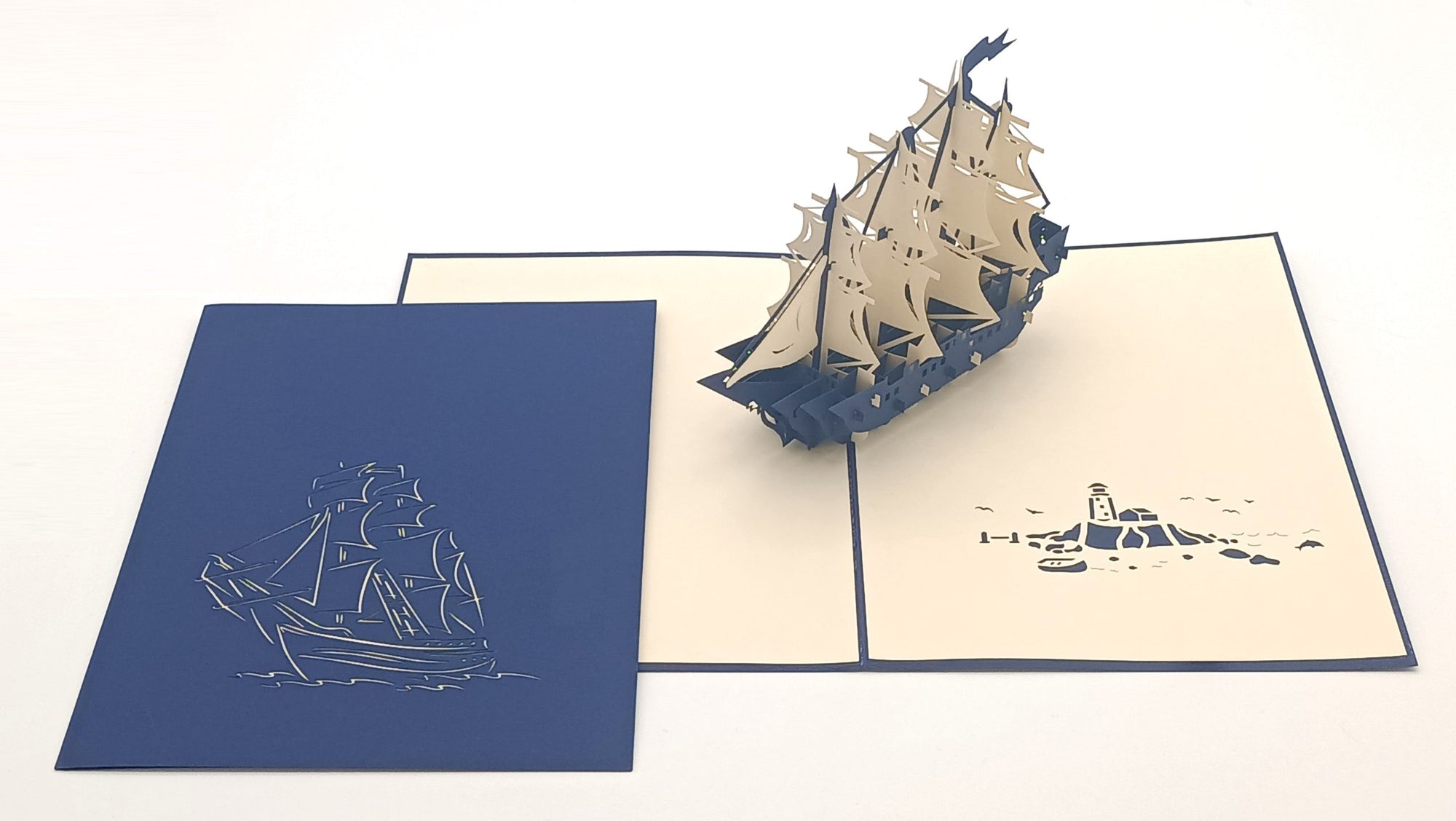 Tarjeta pop-up Kiriarte- Galeón Azul 🔵⛴️