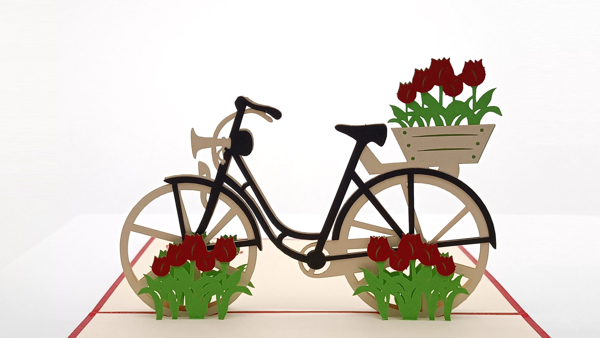 Tarjeta pop-up Kiriarte- Bicicleta con flores 🚲🌸 (Bici flowers)