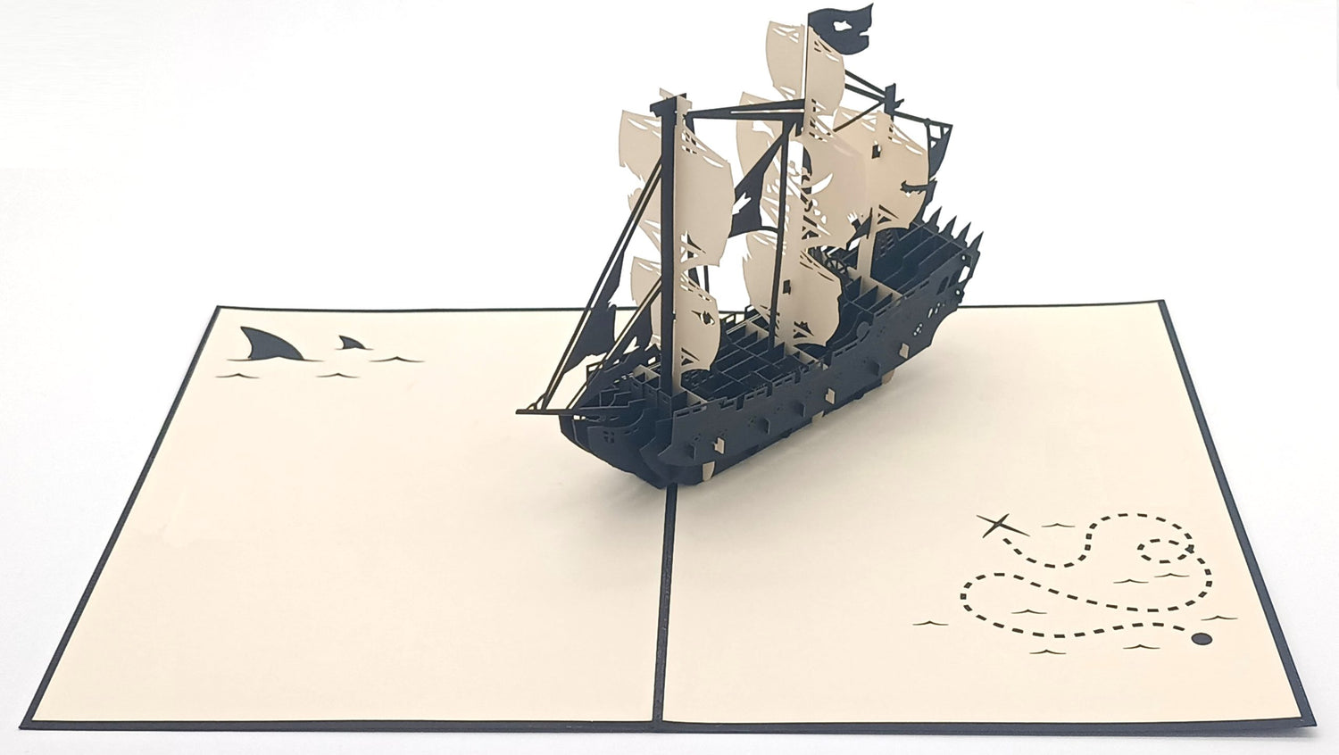 Tarjeta pop-up Kiriarte- Barco Pirata 🏴‍☠️⚓️