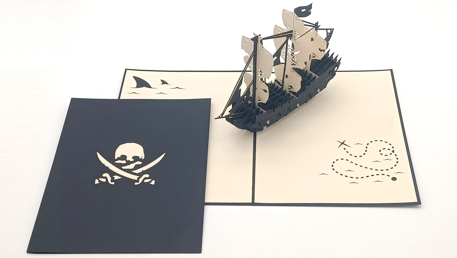 Tarjeta pop-up Kiriarte- Barco Pirata 🏴‍☠️⚓️