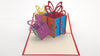 Tarjeta pop-up Kiriarte- 3 cajas de regalo 🎁🎁🎁
