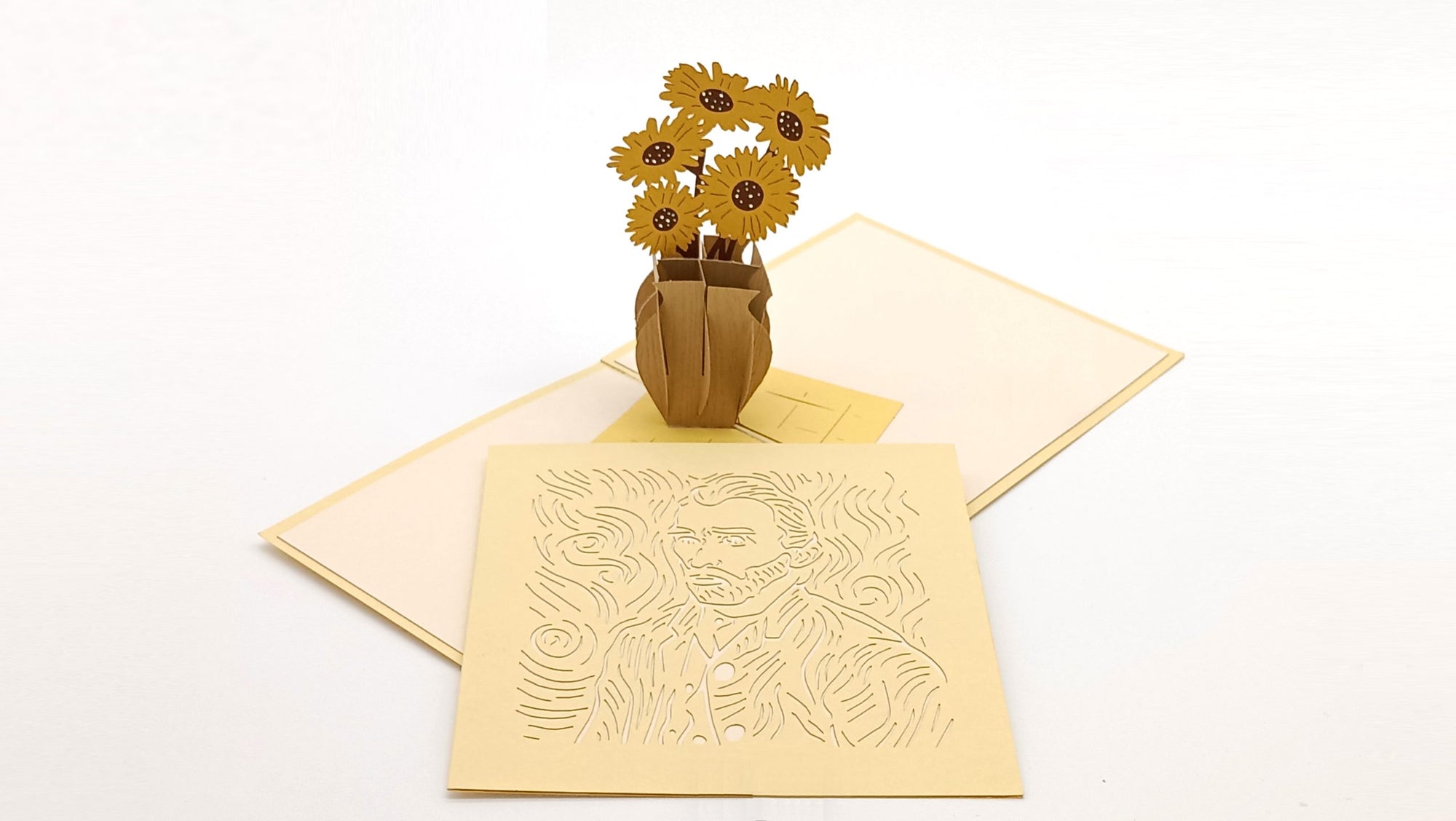 Tarjeta pop-up Kiriarte- Girasoles de Van Gogh 🌻👂