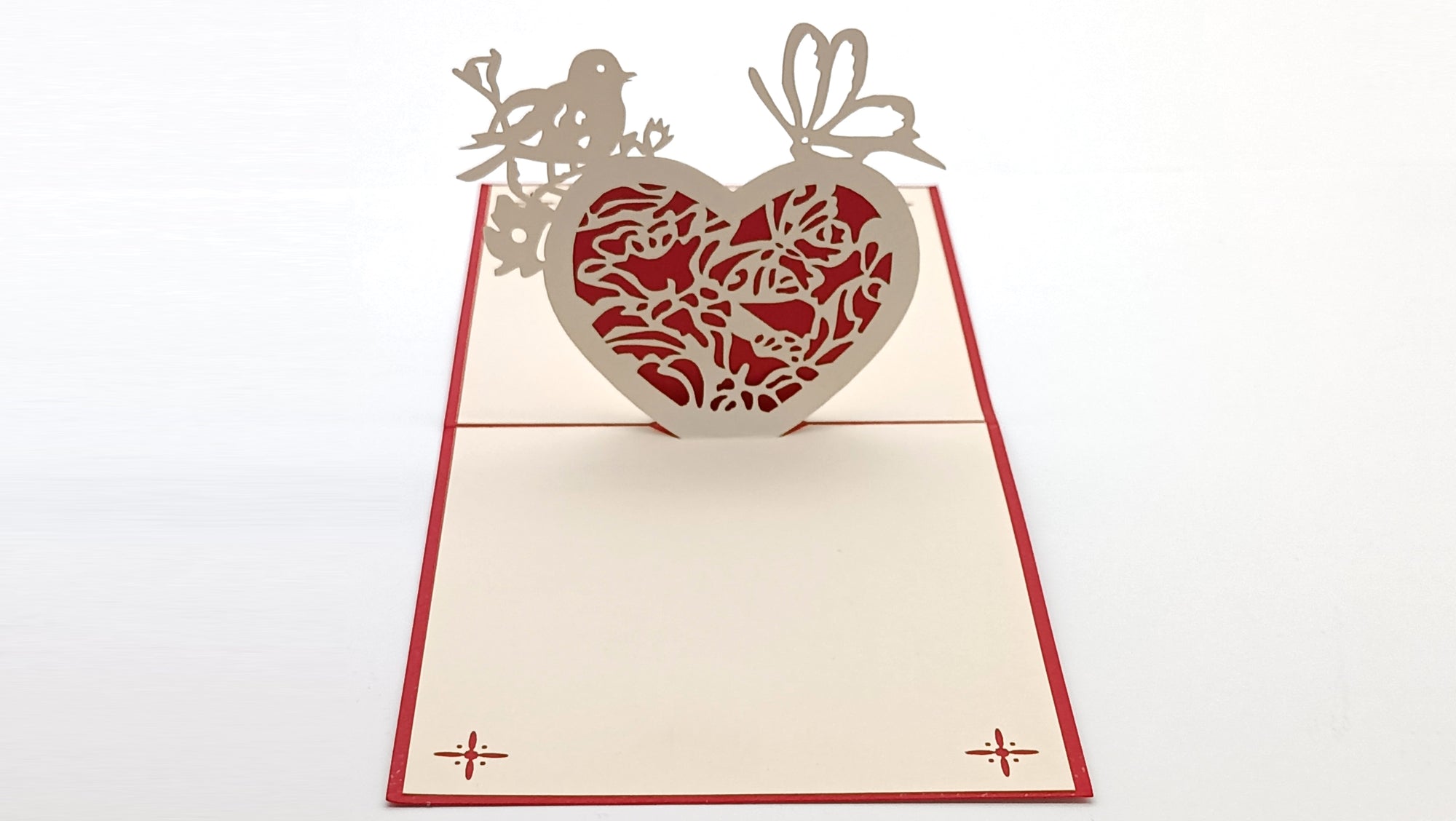 Tarjeta pop-up Kiriarte- Corazón y pájaro ♥️🕊️