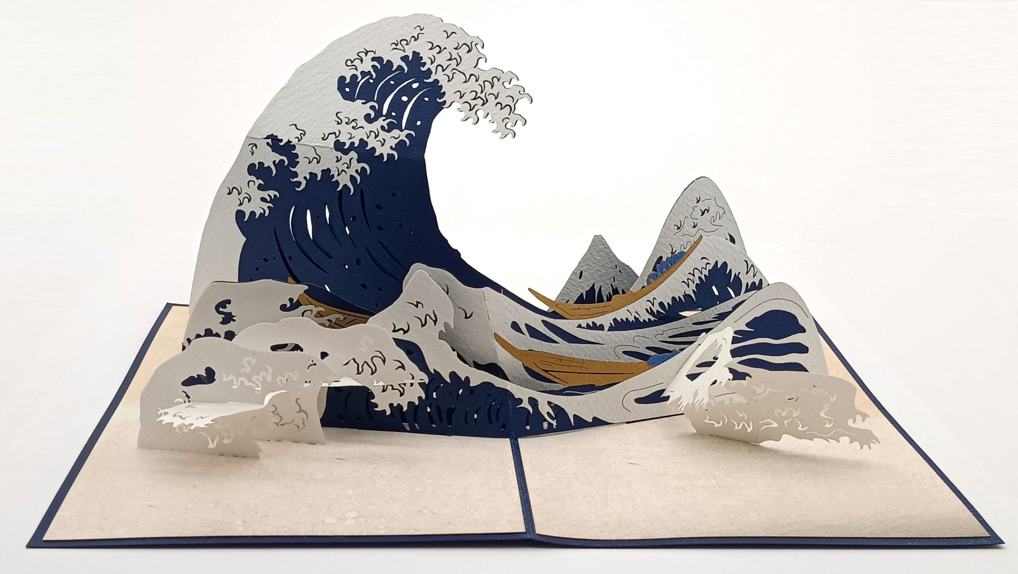 Tarjeta pop-up Kiriarte- La Gran Ola Katsushika Hokusai 🌊🇯🇵