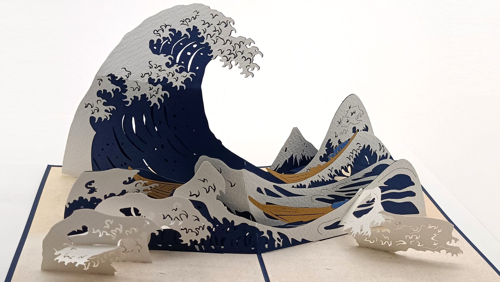 Tarjeta pop-up Kiriarte- La Gran Ola Katsushika Hokusai 🌊🇯🇵