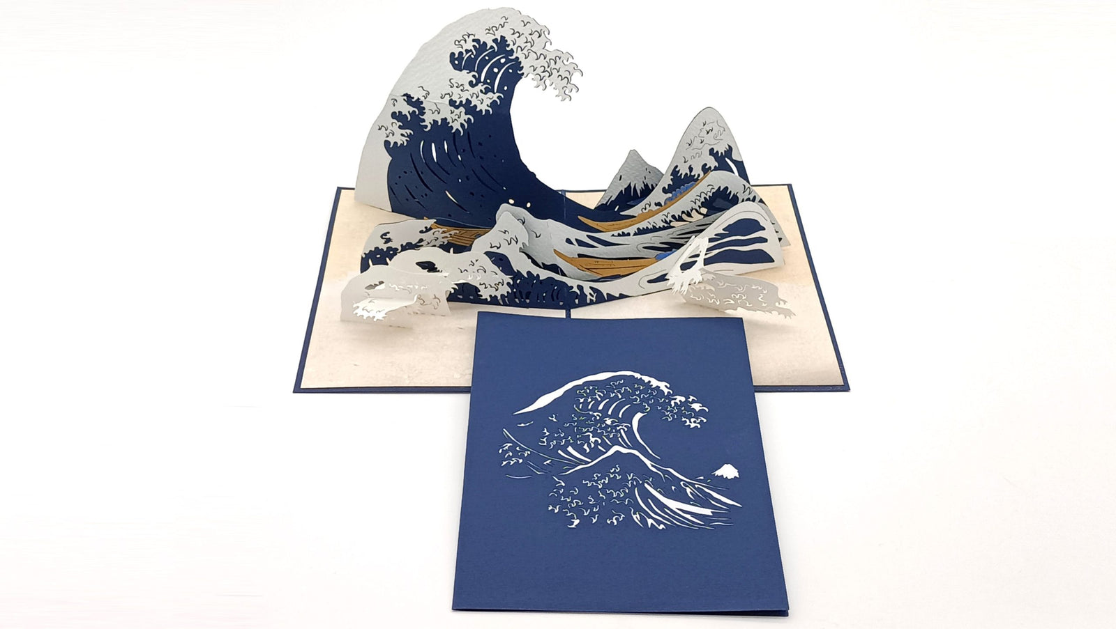 Tarjeta pop-up Kiriarte- La Gran Ola Katsushika Hokusai 🌊🇯🇵