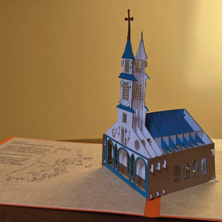 Tarjeta Pop Up Papelúdico - Iglesia Rilán ⛪️ 🇨🇱