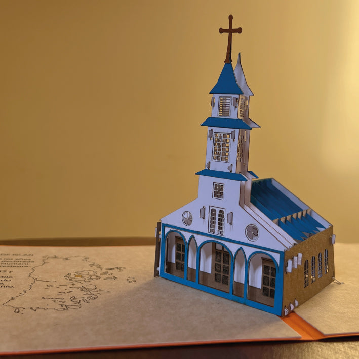 Tarjeta Pop Up Papelúdico - Iglesia Rilán ⛪️ 🇨🇱