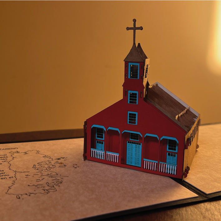 Tarjeta Pop up Papeludico - Iglesia Caguach ⛪️