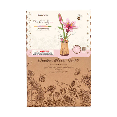 PUZZLE 3D MADERA ROBOTIME - ROWOOD Pink Lily TW071 (Lirio Rosa)  🩷🌸