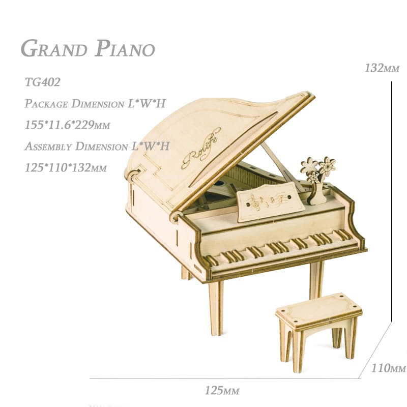 Puzzle 3D Madera Robotime- Grand Piano