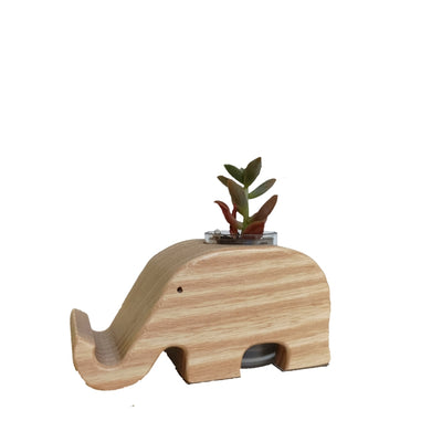 DECO Wooderful Life - Mini Macetero Portacelular Elefante Pequeño