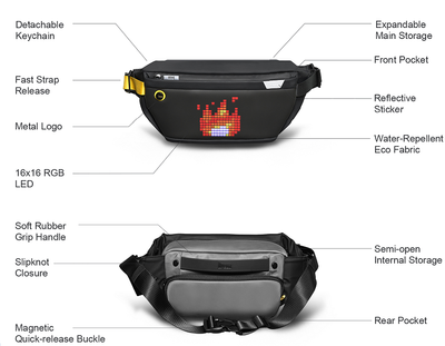Divoom Pixoo Sling Bag - mini bolso con pantalla Pixel Art