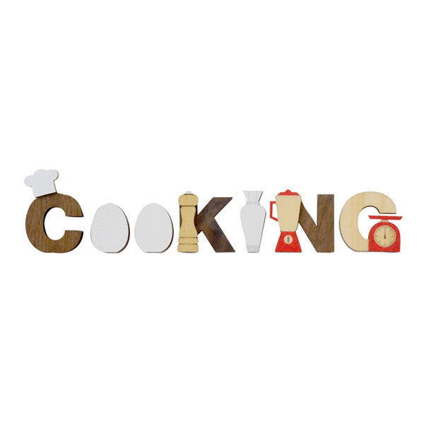 Figura DIY Wooderful life - Cooking (Letras decorativas con la palabra "Cooking")