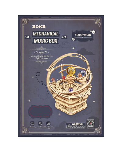 Puzzle 3D de madera /caja musical ROBOTIME "Starry Night" / "Noche Estrellada"