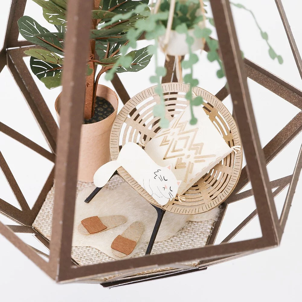 PUZZLE 3D PAPEL -KIT DIY  / FIDDLE LEAF FIG & CAT