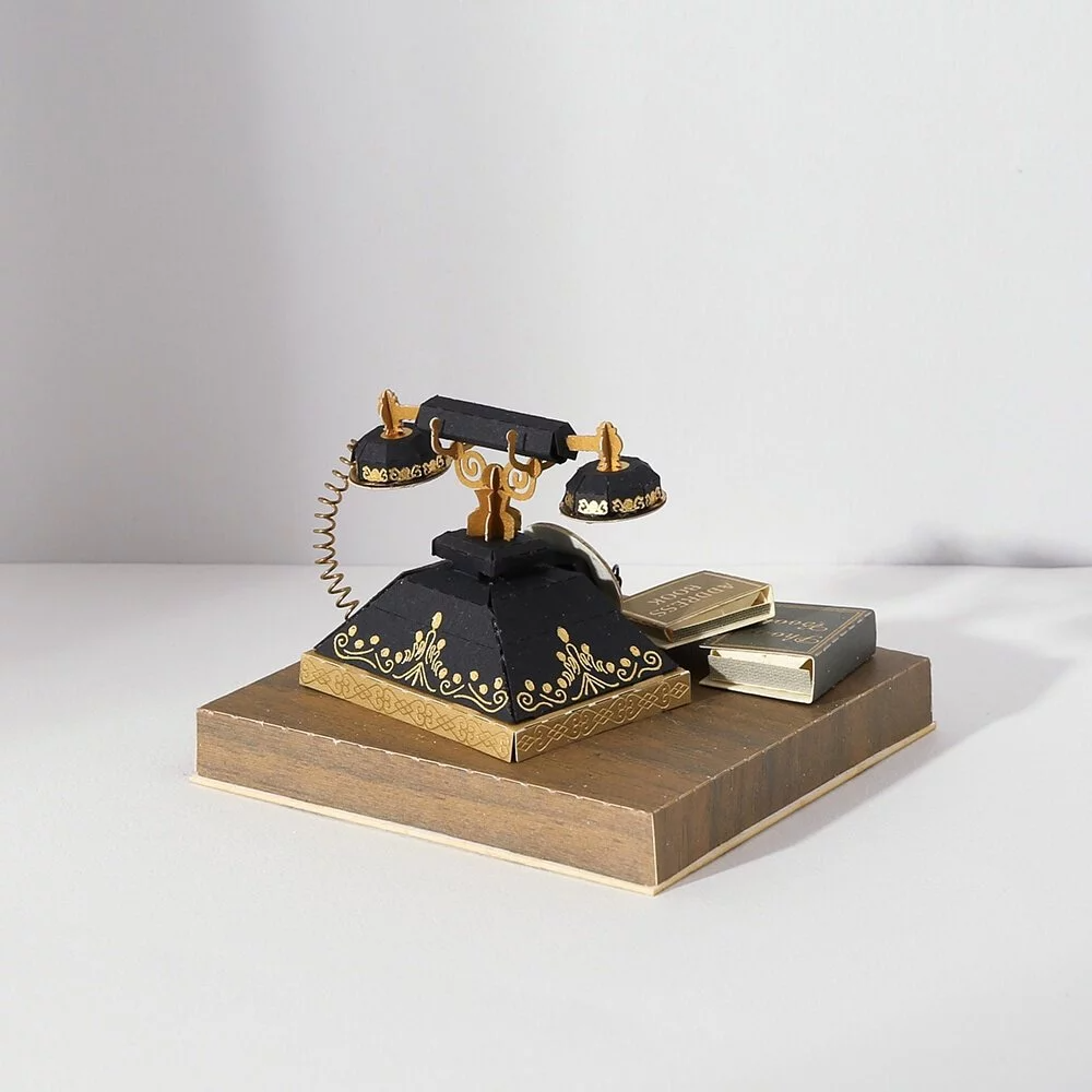 Puzzle 3D papel - PaperNthought - VINTAGE DIY KIT / ANTIQUE TELEPHONE (Teléfono retro)