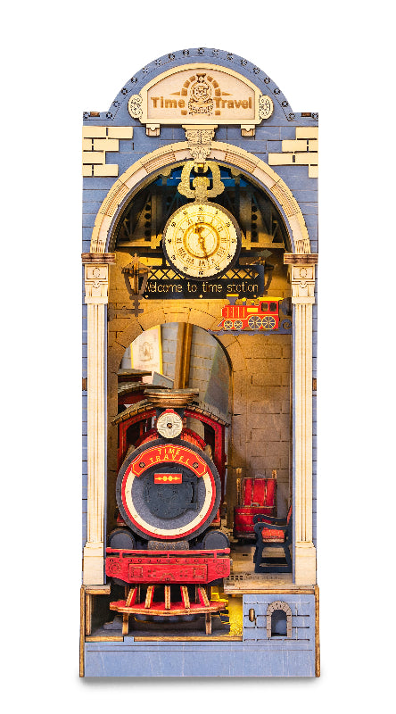 Puzzle 3D Robotime Book Nook_ Time Travel (Locomotora mágica) TGB04