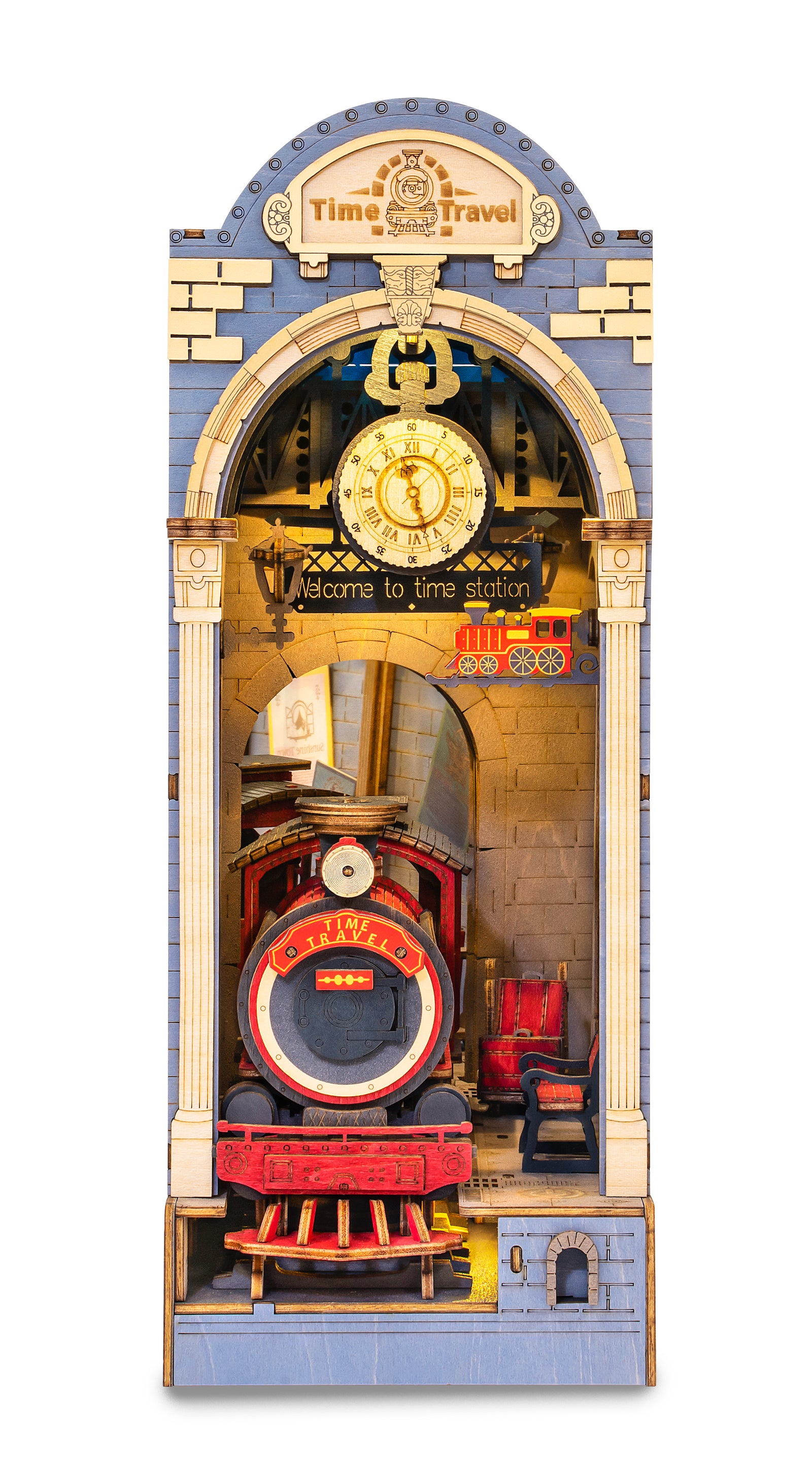 Puzzle 3D Robotime Book Nook_ Time Travel (Locomotora mágica) TGB04