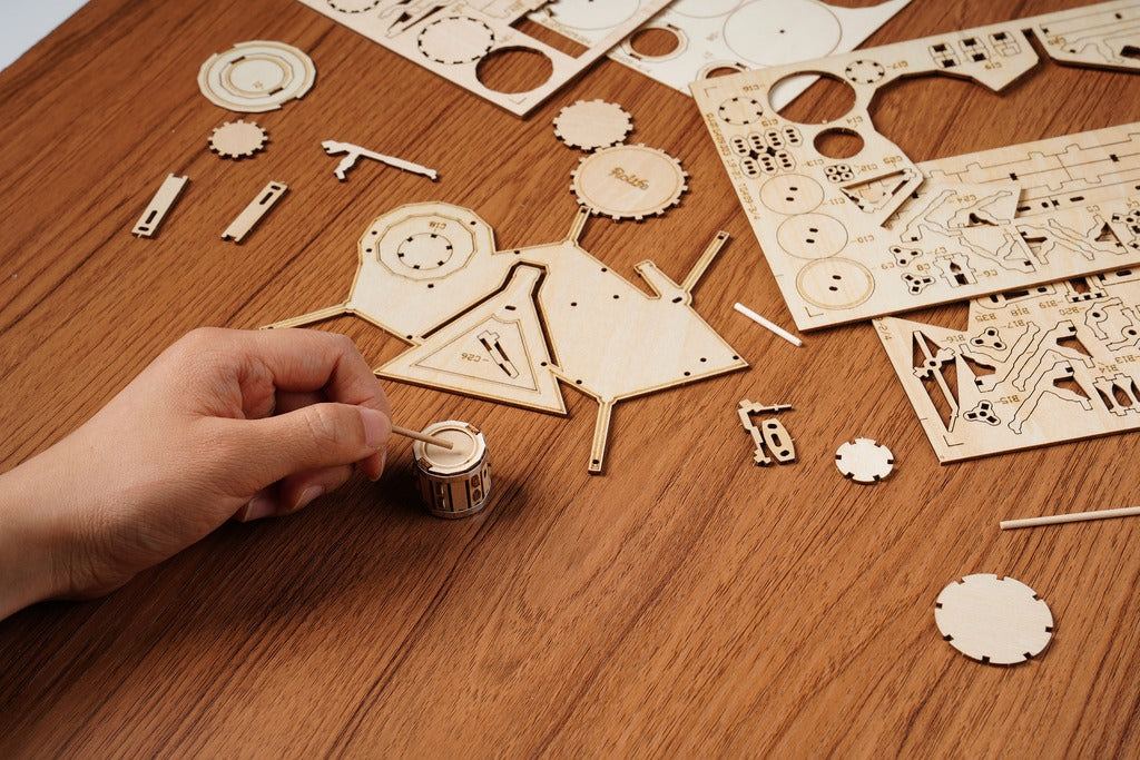 Puzzle 3D de madera Robotime – Drum Kit / Batería