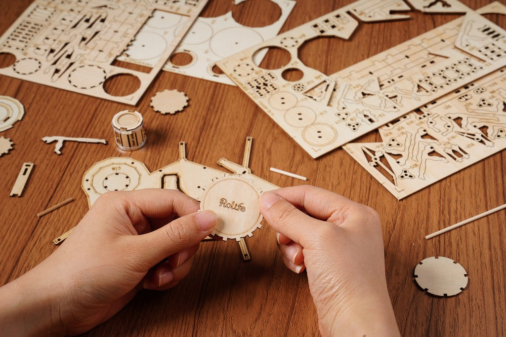 Puzzle 3D de madera Robotime – Drum Kit / Batería