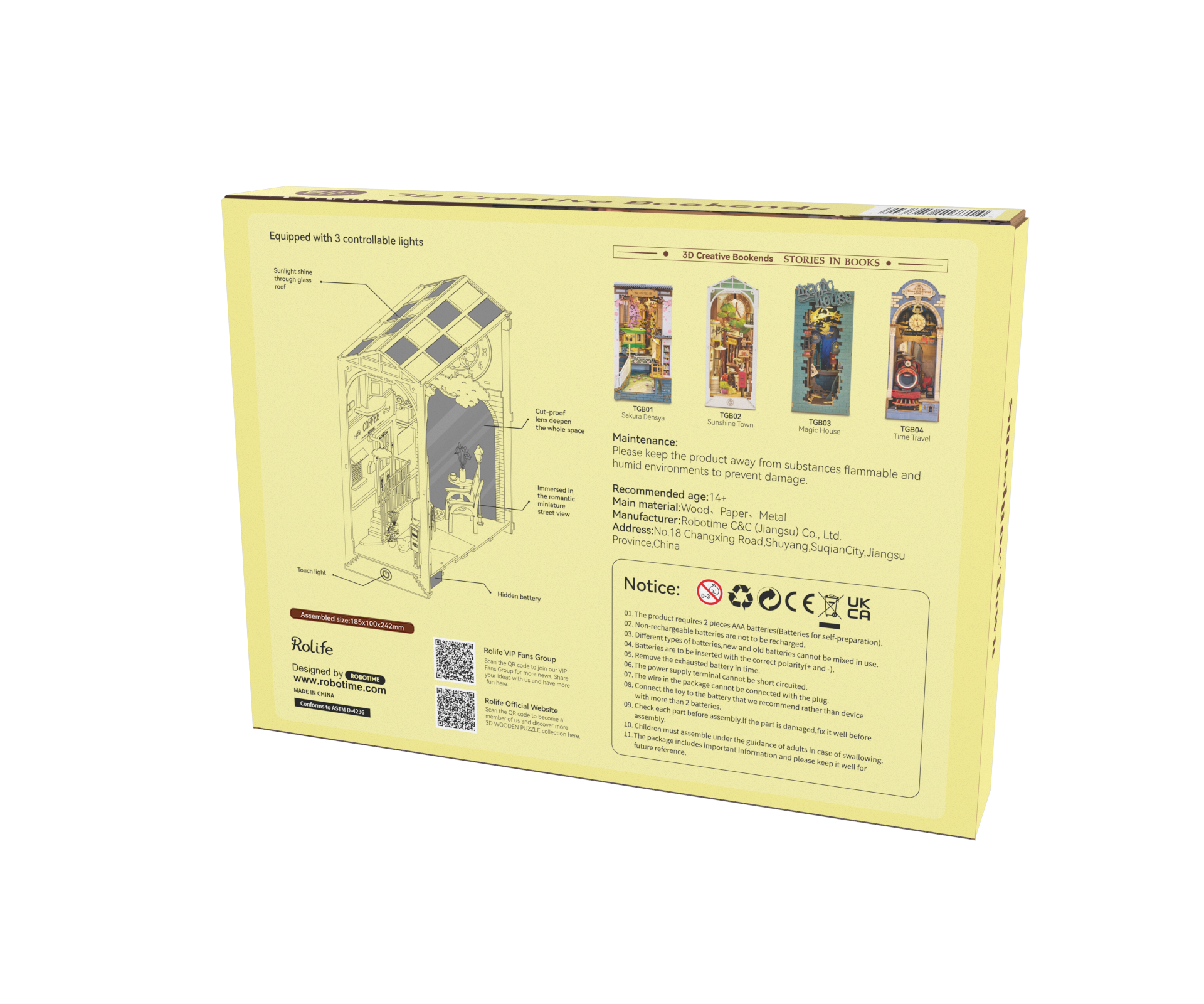 Puzzle 3D miniatura Robotime Book Nook - Sunshine Town  TGB02