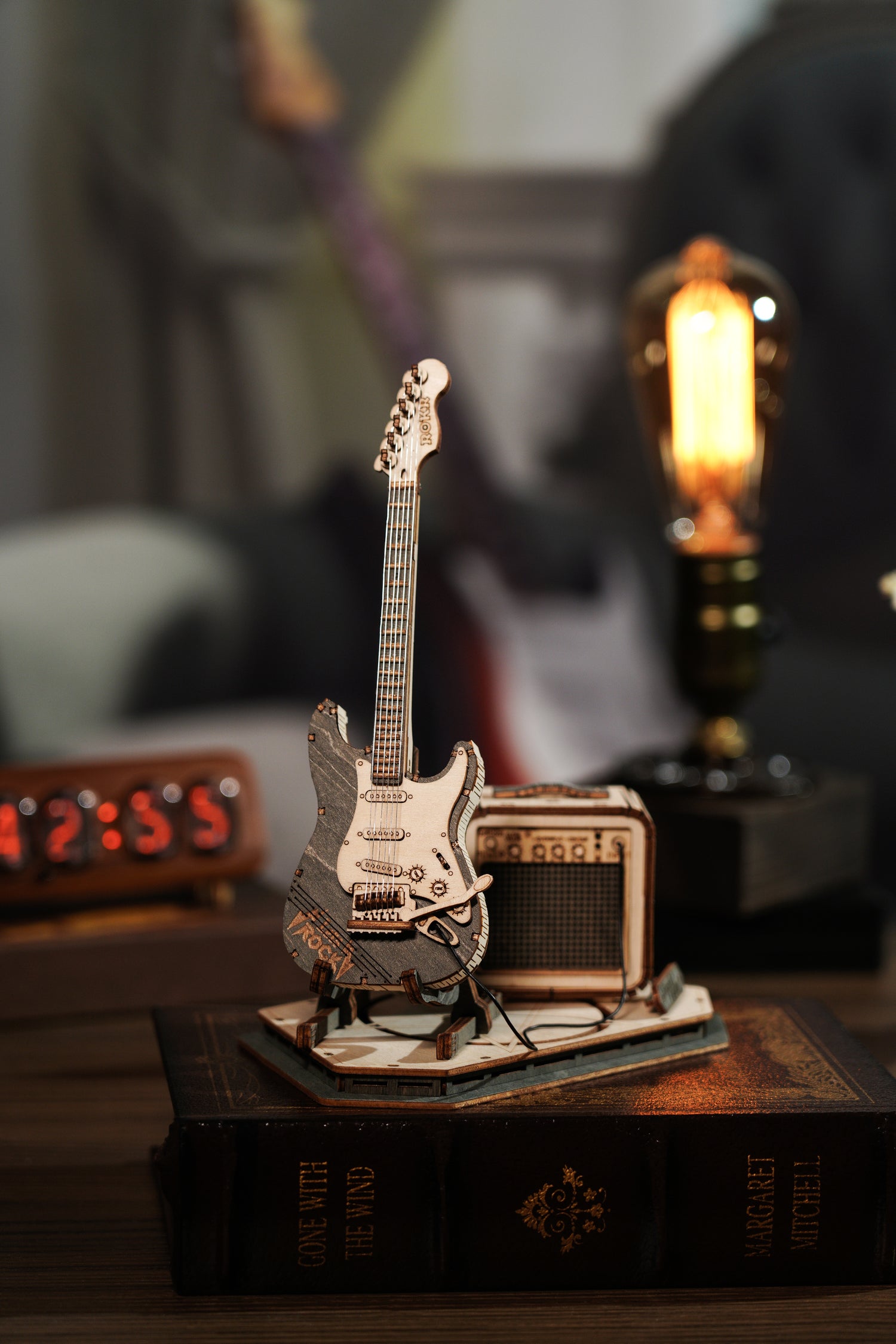 Puzzle 3d madera Robotime - Electric guitar (Guitarra eléctrica)