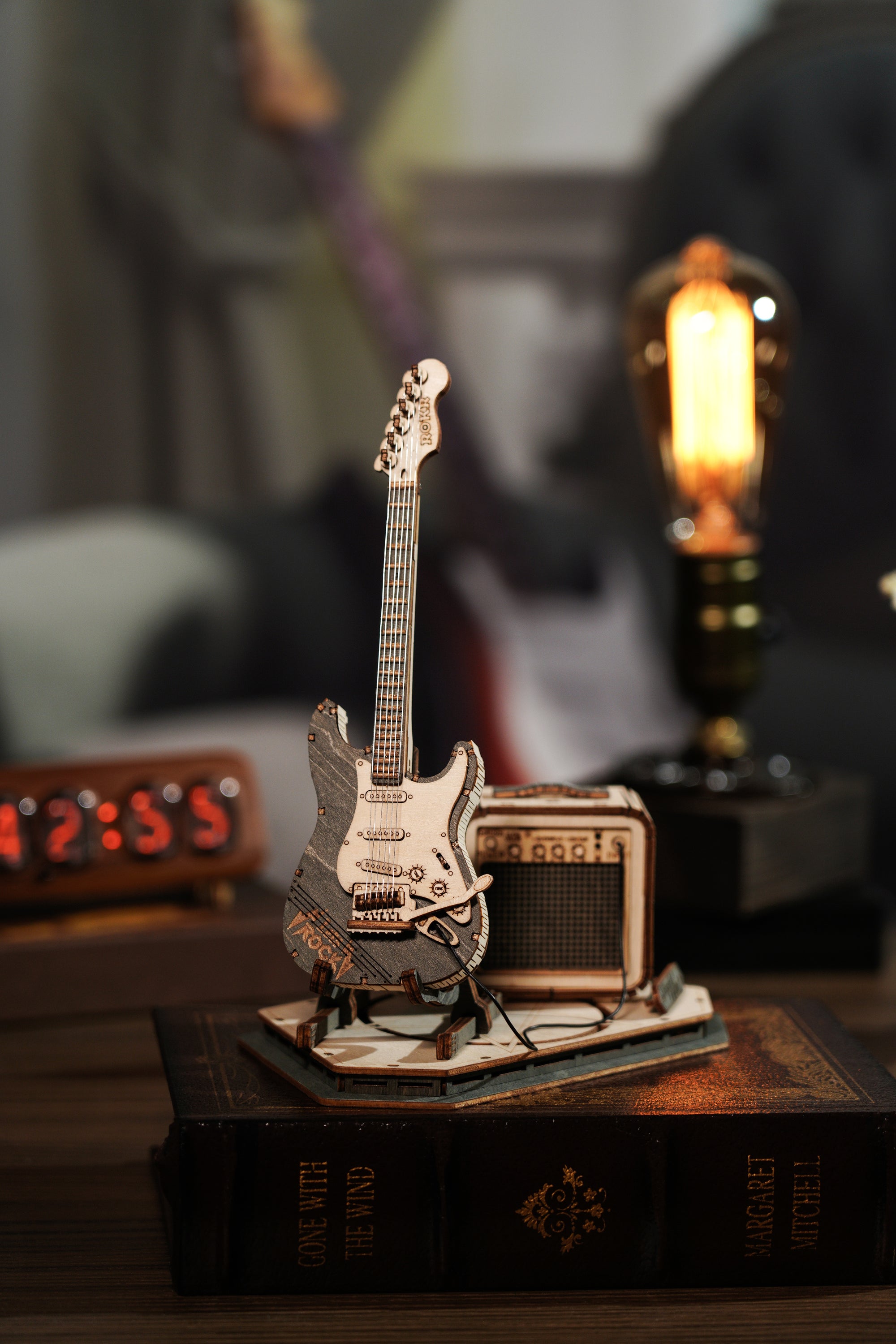 Puzzle 3d madera Robotime - Electric guitar (Guitarra eléctrica)