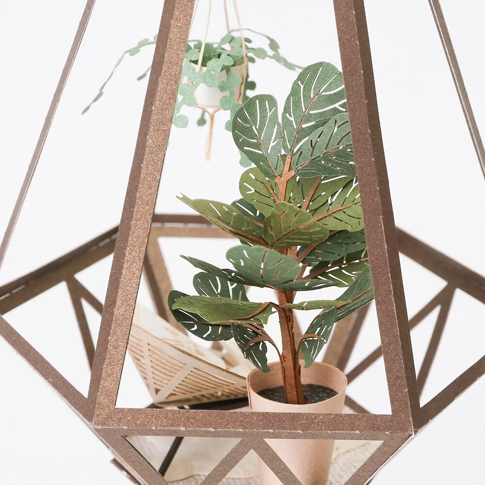 PUZZLE 3D PAPEL -KIT DIY  / FIDDLE LEAF FIG & CAT