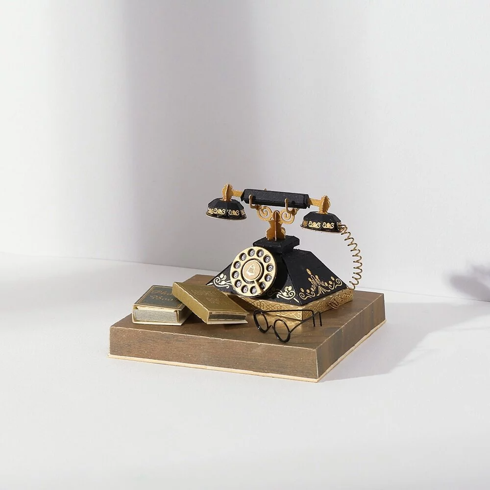 Puzzle 3D papel - PaperNthought - VINTAGE DIY KIT / ANTIQUE TELEPHONE (Teléfono retro)