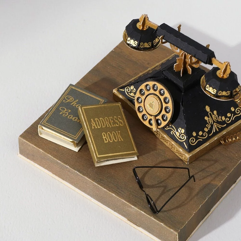 Puzzle 3D papel - PaperNthought - VINTAGE DIY KIT / ANTIQUE TELEPHONE (Teléfono retro)