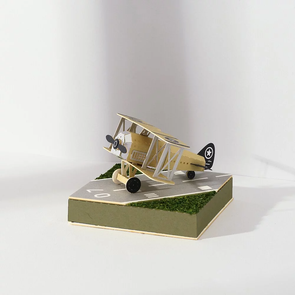 Puzzle 3d papel PaperNthought- VINTAGE DIY KIT / PROPELLER PLANE (Aeroplano)